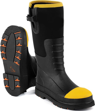 Wasserdichte Stahlgummi -Gummi -Arbeitsstiefel für Männer - Slip -Slip -Isolierjagdstiefel