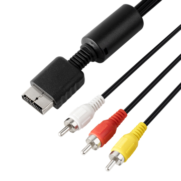 Câble AV PS2 de 1,8 m - Câble vidéo audio avec 3 connecteurs RCA pour consoles PS2 / PS3