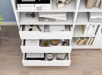 European Home Office Vintage Multi-functional Wood Bookcase