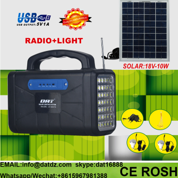 AT-9007A solar lighting system ,with led bulbs and radio ,12v solar lighting system
