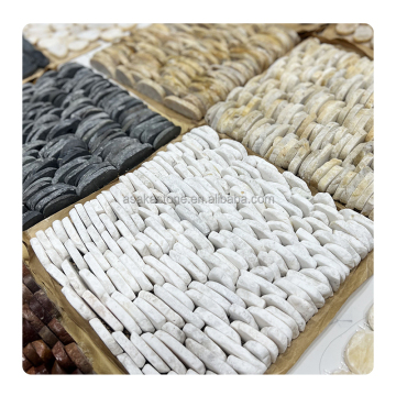 Wholesale Natural Snow White River Pebble Stone Mosaic Tile for Outdoor Garden and Home Decoration