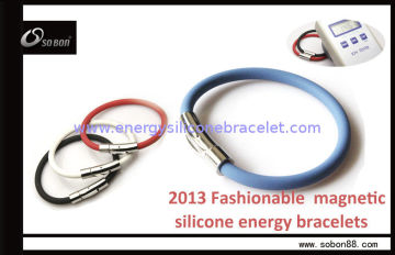 Fashion Multicolor Negtive Ion Ge And Titanium Magnetic Titanium Bracelets Power Jewelley With Stainless Steel