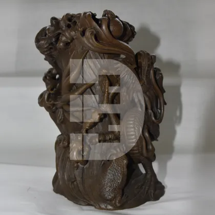 Stone Carving of Dragon Roaring the Sea