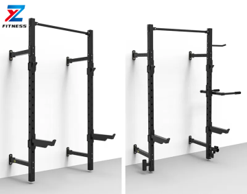 ZYFITNESS Gym Fitness Folding Half Rack - Wall Mounted Squat Power Rack