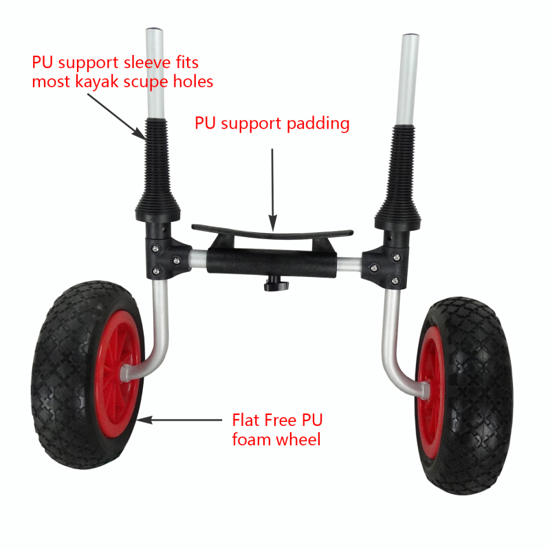Collapsible Kayak with Bunker Dolly and Flat-Free Wheels