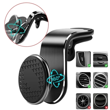 360 Degree Rotation OEM Magnetic Car Phone Holder - L Shape Air Vent Mount