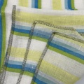 Permeable Color Splicing Stripes 100% Linen Cloth