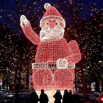 Popular Waterproof LED 3D Santa Claus Motif Lights for Christmas Decorations