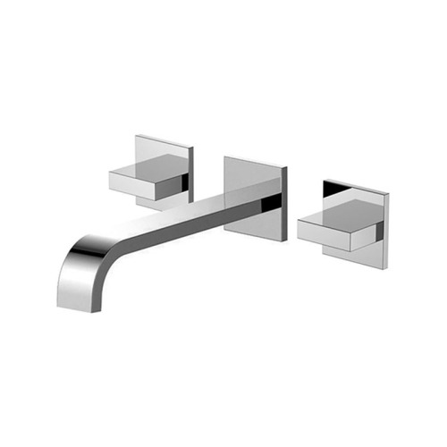 Double handle basin mixer for concealed installation