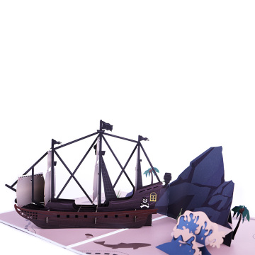 3D Cosair kalózhajó cápa üdvözlőlap