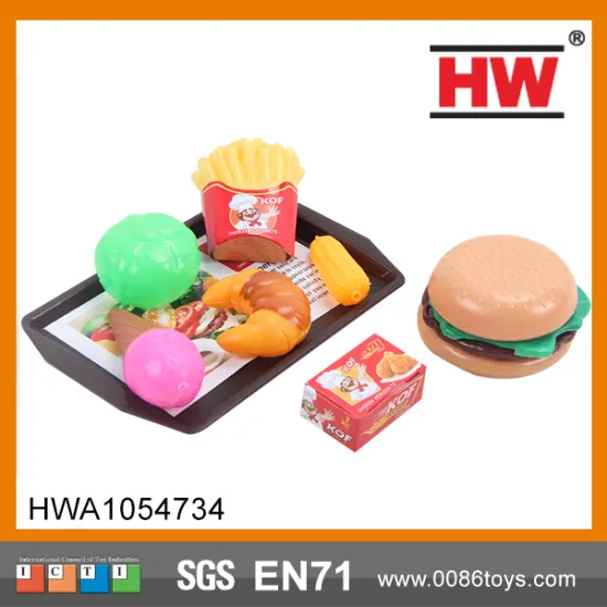 plastic mini hamburger set toy Kids Play Kitchen
