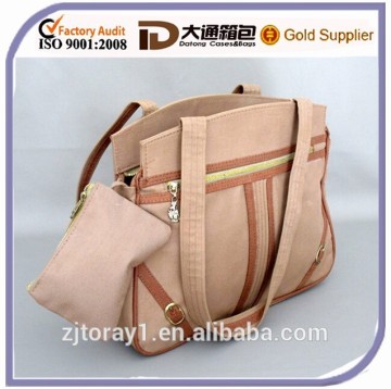 Vintage Khaki Canvas Shoulder Tote Handbag for Lady