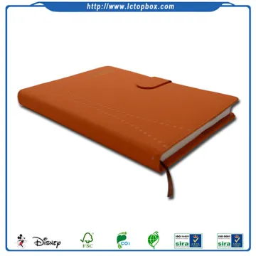 Custom School Work Paper Printing PU Leather Bound Notebook