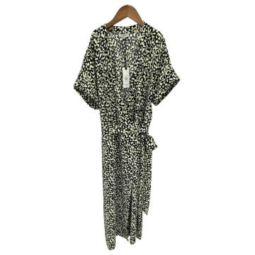 Damen Leopard Print Midi Kleid