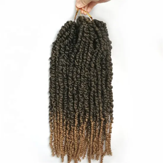 Brown Blonde Pre-twisted Hair 18 Inch Pre-looped Ombre Black Passion Crochet Hair for Women Synthetic Braids