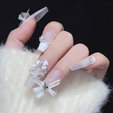 Twinkle Ballet Shoes Decorative Nail Accessories with Bow Organza
