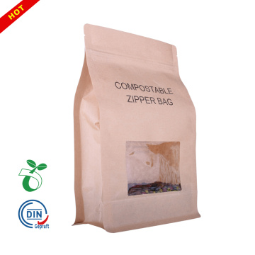 Eco-Friendly Biodegradable flat bottom paper Coffee Bags