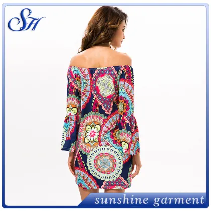 Wholesale colorfu flower milk silk lady dresses