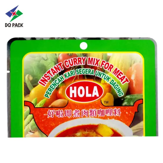 Perforated Pouch Food Grade Aluminum 3 side Seal Coffee Milk Tea curry Powder Packaging Bag Plastic Bag