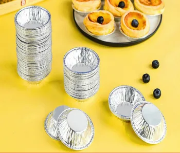 Aluminum Foil Tart Cups for Baking - Round Disposable Foil Cupcake Tins