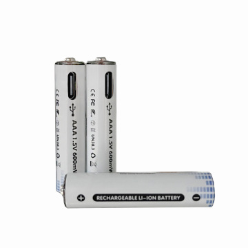 High Quality AAA Lithium Ion USB Rechargeable Battery 1.5V 600mWh