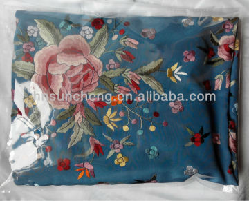 Blue Spainish flamenco piano shawl manton de manila -100% handmade Chinese silk embroidery-110cm
