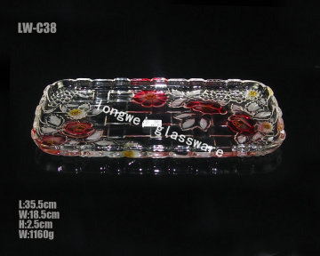 Floral Glass Plate (LW-C38)
