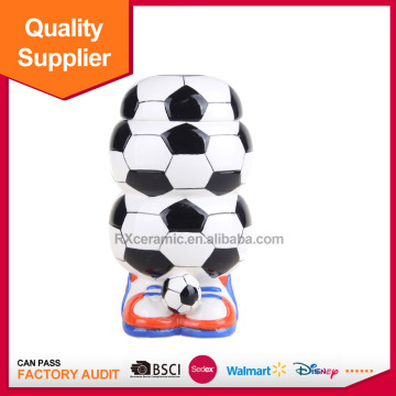 Hot selling sports shape ceramic candy cookie jar