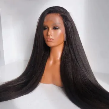 Human Hair Bundle Wig Kinky Straight 13X6 Lace Front Human Hair Wig