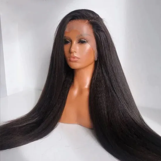 Human Hair Bundle Wig Kinky Straight 13X6 Lace Front Human Hair Wig