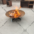 Rust Corten Steel Fire Pit Bowl With Stand