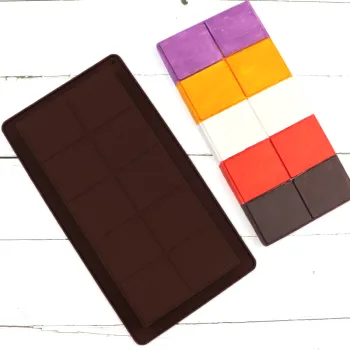 1221 STOCK Silicone Chocolate Moulds: Waffle 10 Grid Shape with Large Hole Size - Perfect for Chocolate, Ice Cubes, and More
