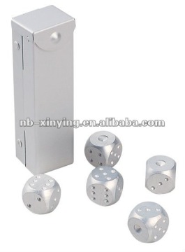 Aluminum silver perfect dice with size:1.6*1.6*1.6cm