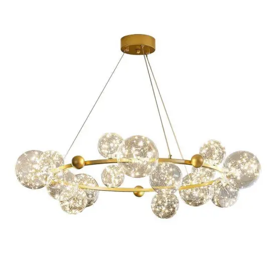 INSHINE Small Round Crystal Drop Pendant Light
