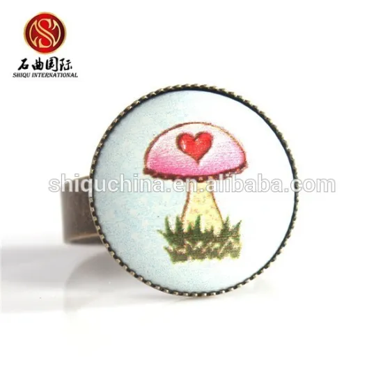 wholesale jewelry new products designs fashion jewelry 3D print mushroom stone ring