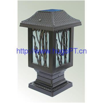 Hugo solar column light bamboo style Asian column light