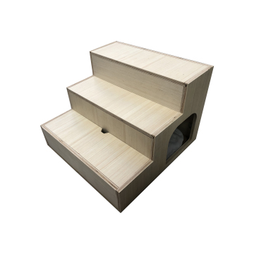 Portable Wood Pet Stairs with Storage for Dogs: Accessible and Organized Pet Steps for High Beds and Couches