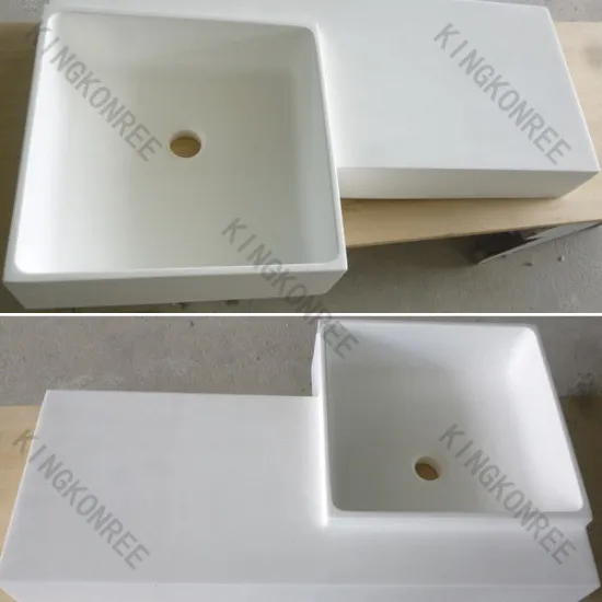 Types Of Stone Dish Washing Basin Acrylic Solid Surface Square Bathroom Wash Basins