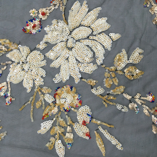 Special Multicolor Sequins Embroidery Fabric For Garment