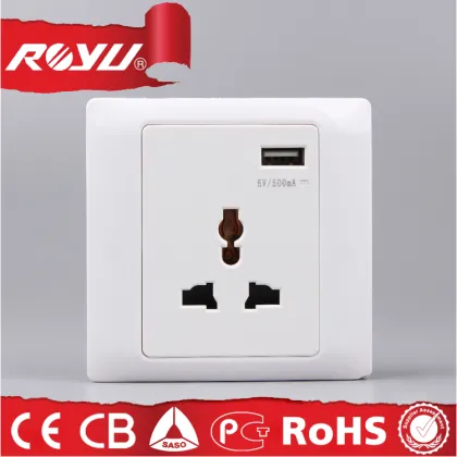 socket usb, electrical equipment usb plug socket, 250V 15A lamp socket usb