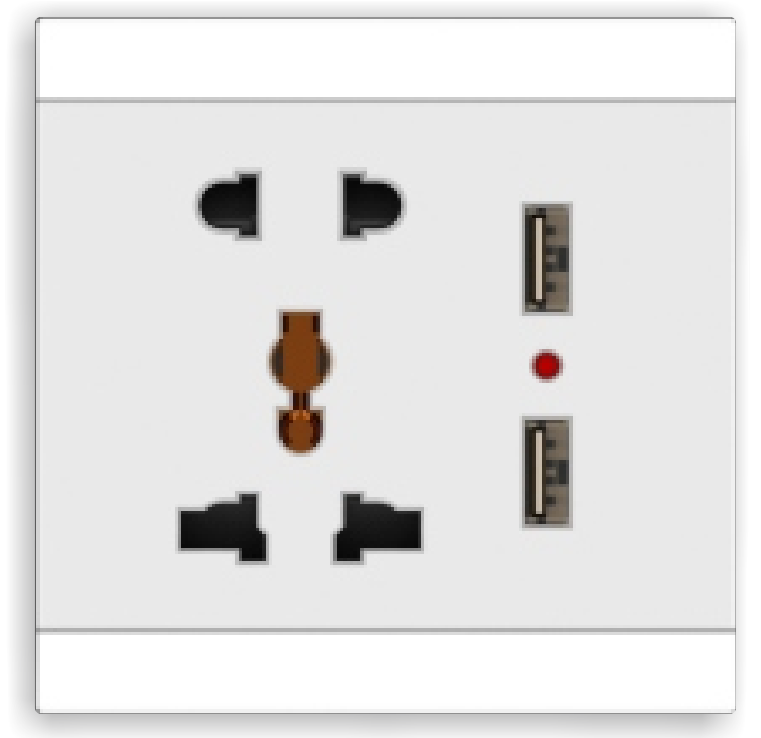 Zwei -Stift- und Multifunktionssocket mit doppelter USB