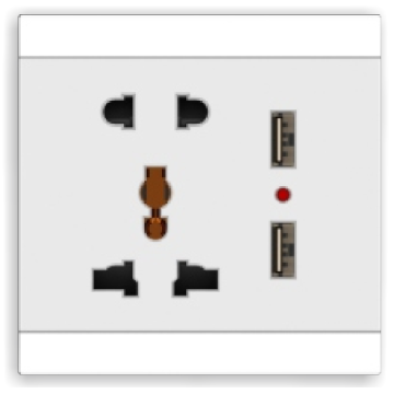 ダブルUSBを備えた2つのピンと多機能ソケット