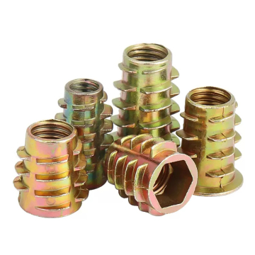 Colored Zinc-Iron Alloy Metal Nuts: Ideal Fasteners for Furniture, Wood Insert Applications