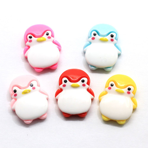 Colorful Little Penguin Shaped Resin Cabochon Beads Spacer 100psc/bag For DIY Decoration Beads Handmade Craft Decor