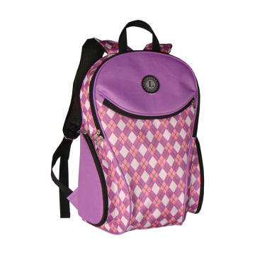 Purple Female Women Lady Girl Plaid Sport Backpack for College Student
