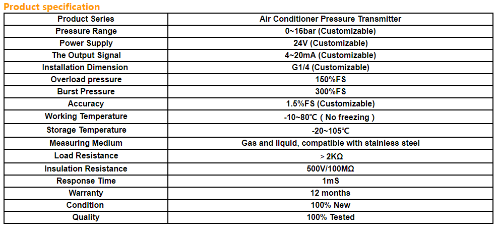 HM5200S High Precision Air Compressor Pressure Sensor