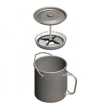 Tazza a parete singola in titanio con pressa francese e percolatore in acciaio inossidabile