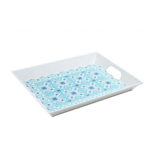 decal serving melamine tray with handle