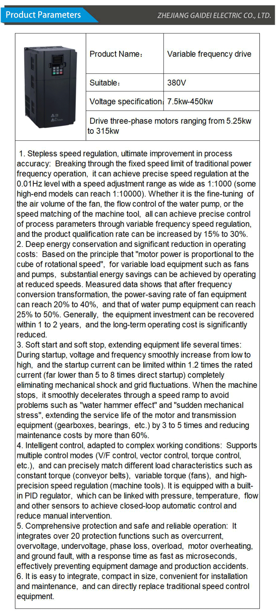 Energy Saving VFD System