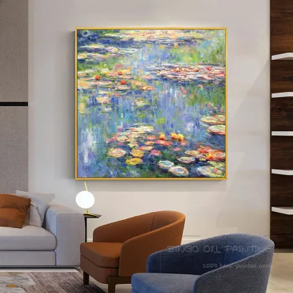 Professional Artist Reproduction Cloud Monet Water Lily Flowers Oil Painting on Canvas Wonderful Landscape Lilies Oil Painting
